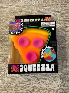 NeeDoh Squeezza Pizza - yellow crust, orange cheese and pink pepperoni